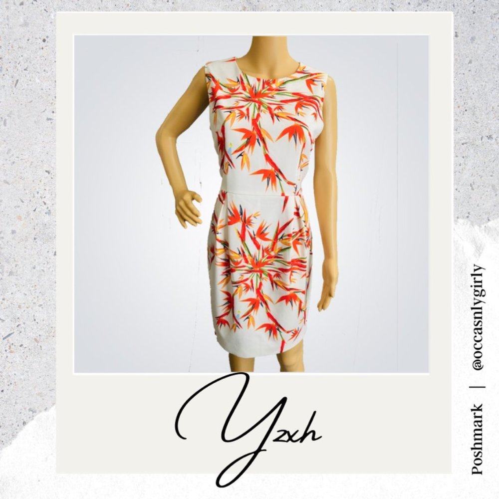 Sleeveless Bird of Paradise Sheath Dress